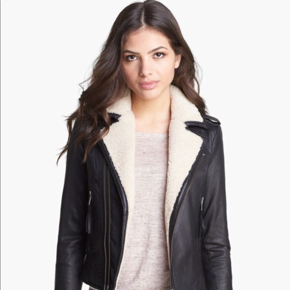 NWOT Joie Genuine Leather & Shearling Jacket